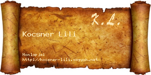 Kocsner Lili névjegykártya